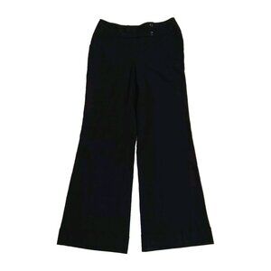 Semantiks Pants Womens Size 4 Black Solid Wool Wide Leg Cuffed Dress Slacks